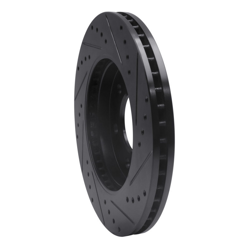 Ford Expedition Brake Rotor (1) - Front Left - R1 Concepts - Drilled & Slotted - Black - `02-`06